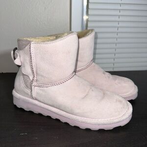 BearPaw Women's Cream and Pink Boots